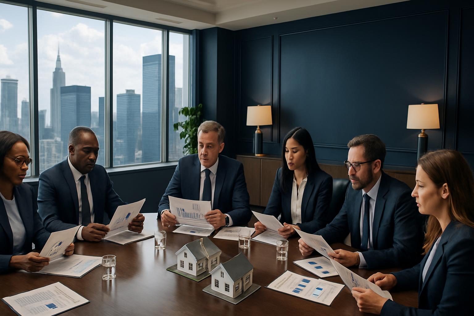 Professional reviewing mortgage documents